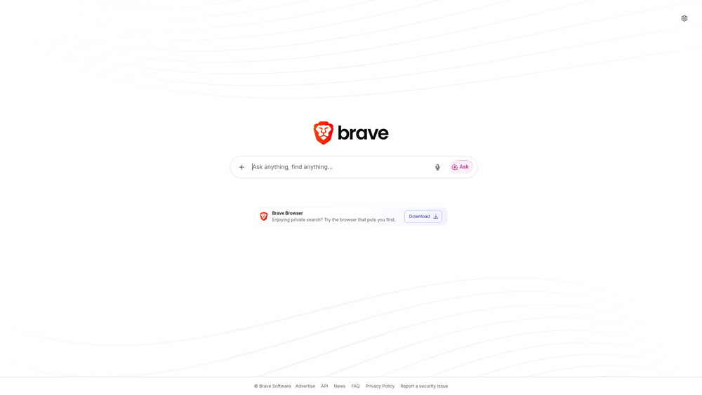 brave-search-homepage-screenshot Brave Search engine showing AI Summarizer results