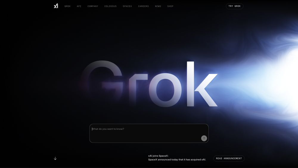 grok-homepage-screenshot Grok AI chat interface showing real-time X (Twitter) data