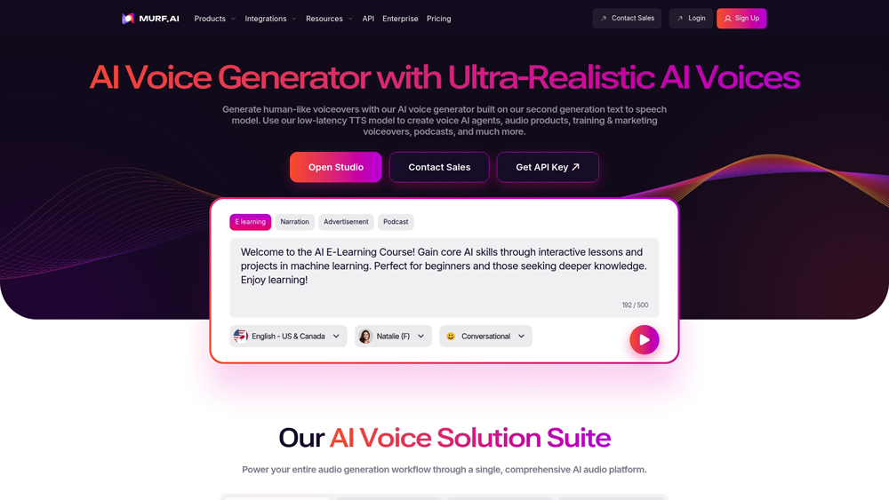 murf-ai-homepage-screenshot Murf.ai studio interface for professional AI voiceovers