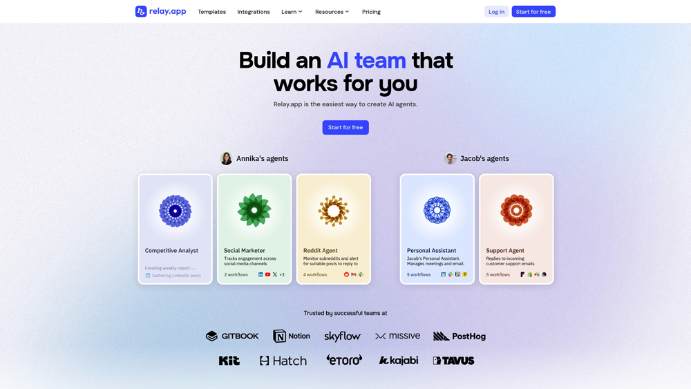 relay-app-homepage-screenshot Relay.app dashboard for AI-powered team automation