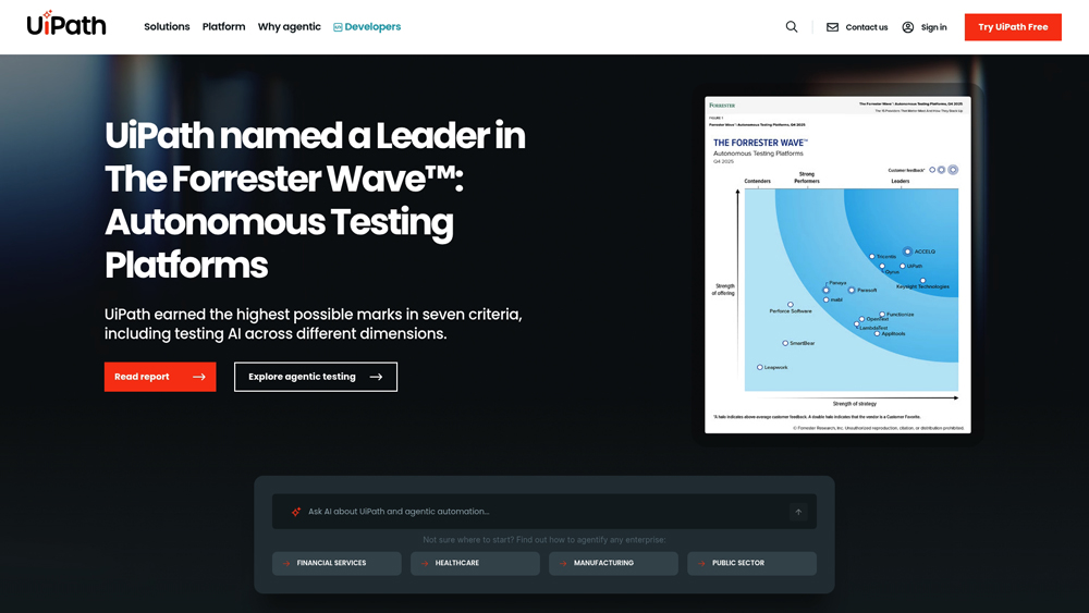 uipath-homepage-screenshot UiPath Autopilot dashboard showing robotic process automation